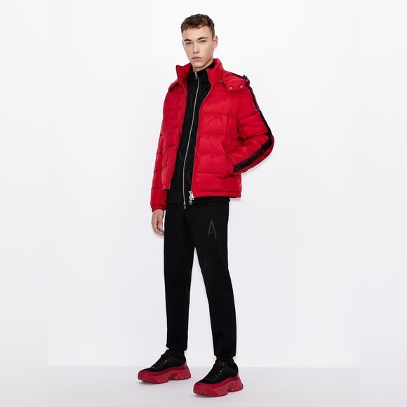 Armani exchange (red black hoodie zip up jacket) 6HZB07 ZNKRZ 1463 - Picture 1 of 7